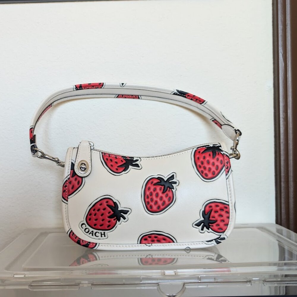 COACH - Strawberry Mini Leather Swinger 20 Shoulder Bag